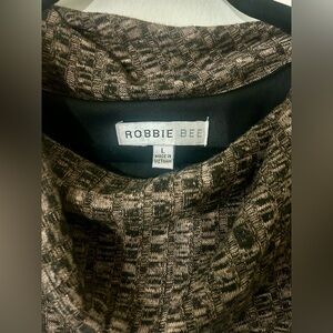 Robbie Bee Textured Brown Sweater Dress